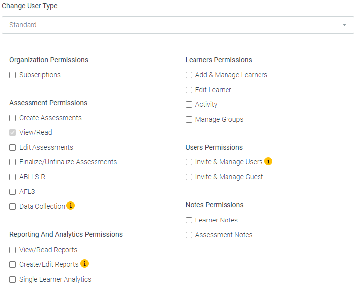 Knowledge: User Account Types and Permissions in CR Assessments