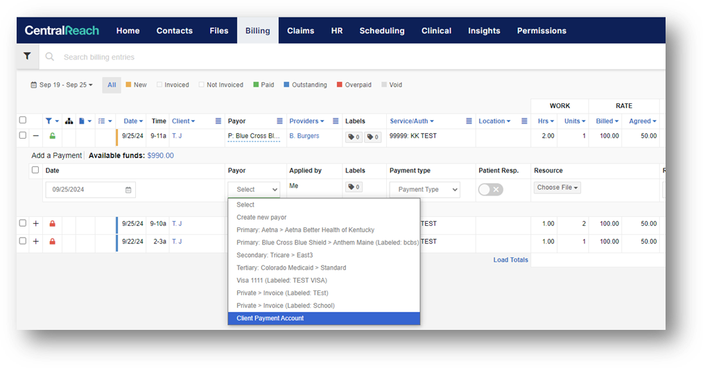 24.10: Client Payment Account feature, Multi-line support for Session ...
