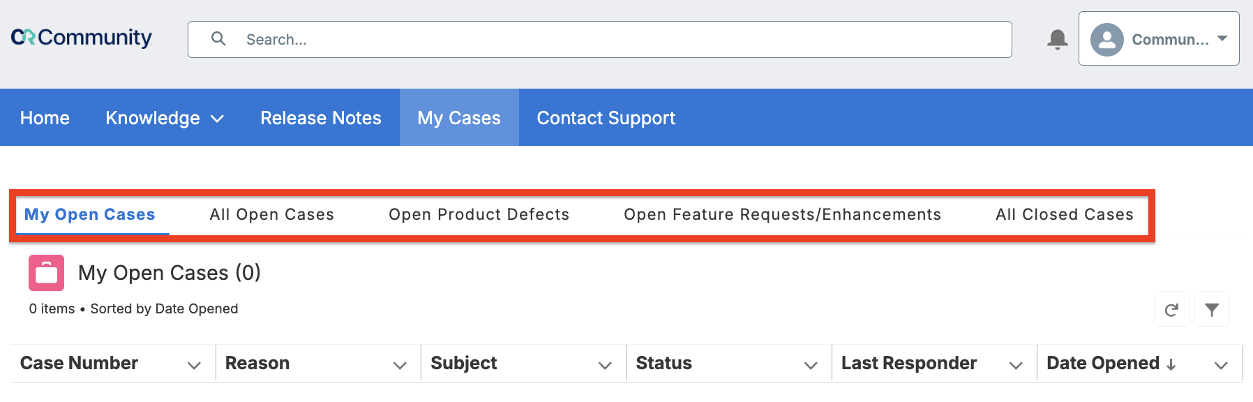 How To: View a Support Case in CR Community