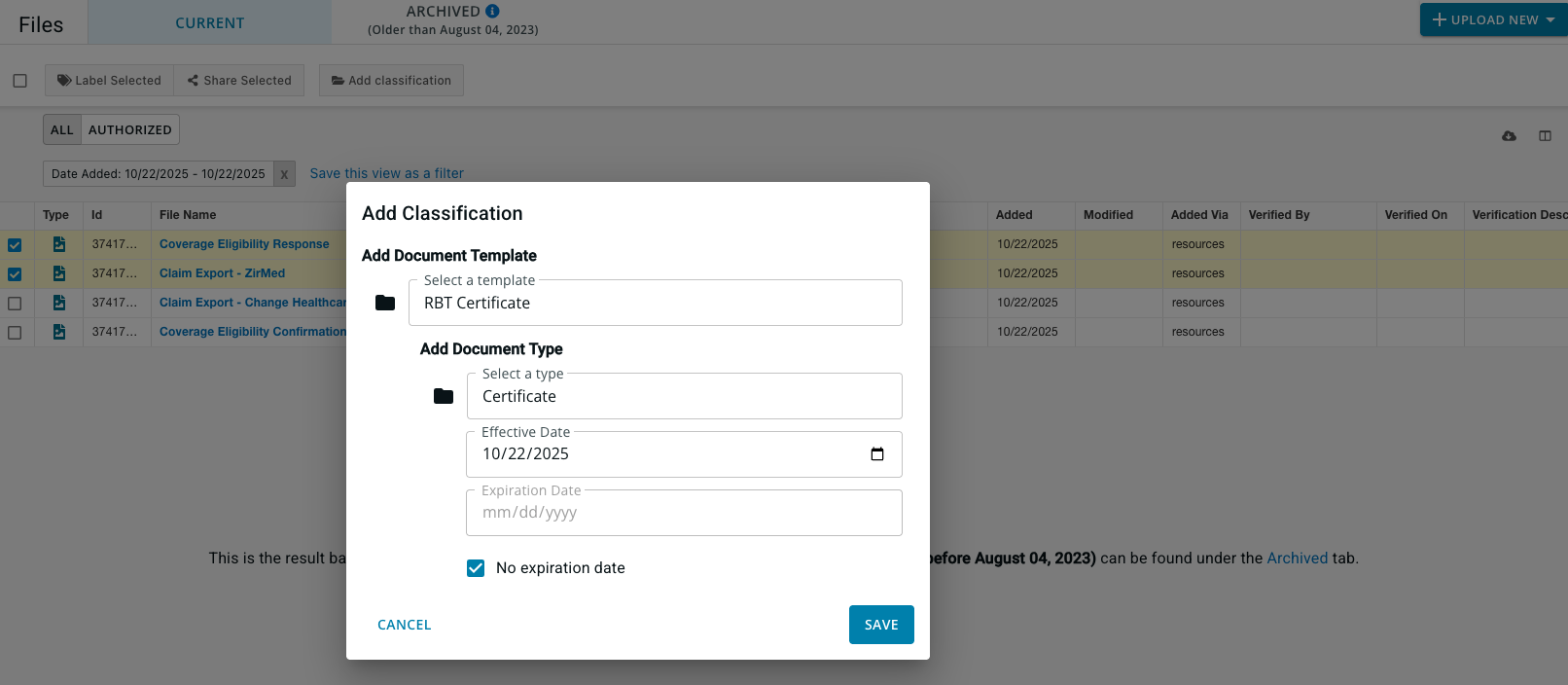 How To: Classify Documents via the Files Module